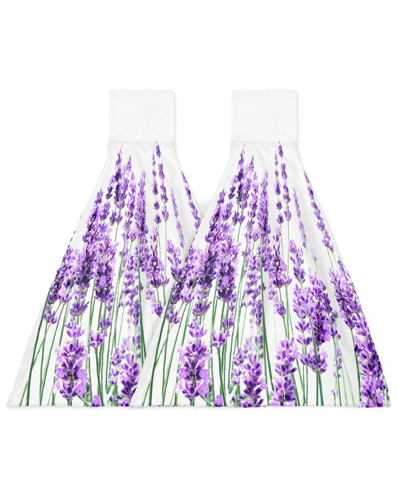 Lavender Plant Flowers Purple White Hand Towel Soft Wipe Dishcloths Hanging Absorbent Cloth Kitchen Tools Bathroom Accessories