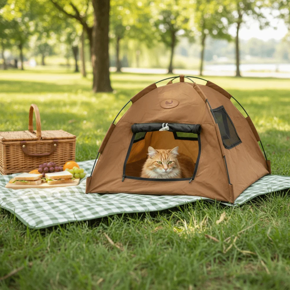 

Scratch Resistant Folding Pet Nest Tent Breathable Semi Closed Cat Outdoor Tent Detachable Stable Pet Bed Tent Camping Adventure
