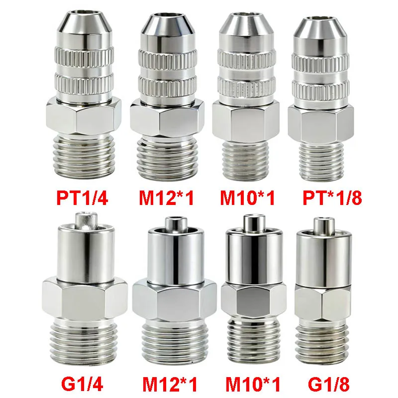 Nut Luer Lock Glue Dispensing Valve Adapter,External Thread Metal Connector,Brass Nickel-Plated Joint G1/4 G1/8 M12*1 M10*1