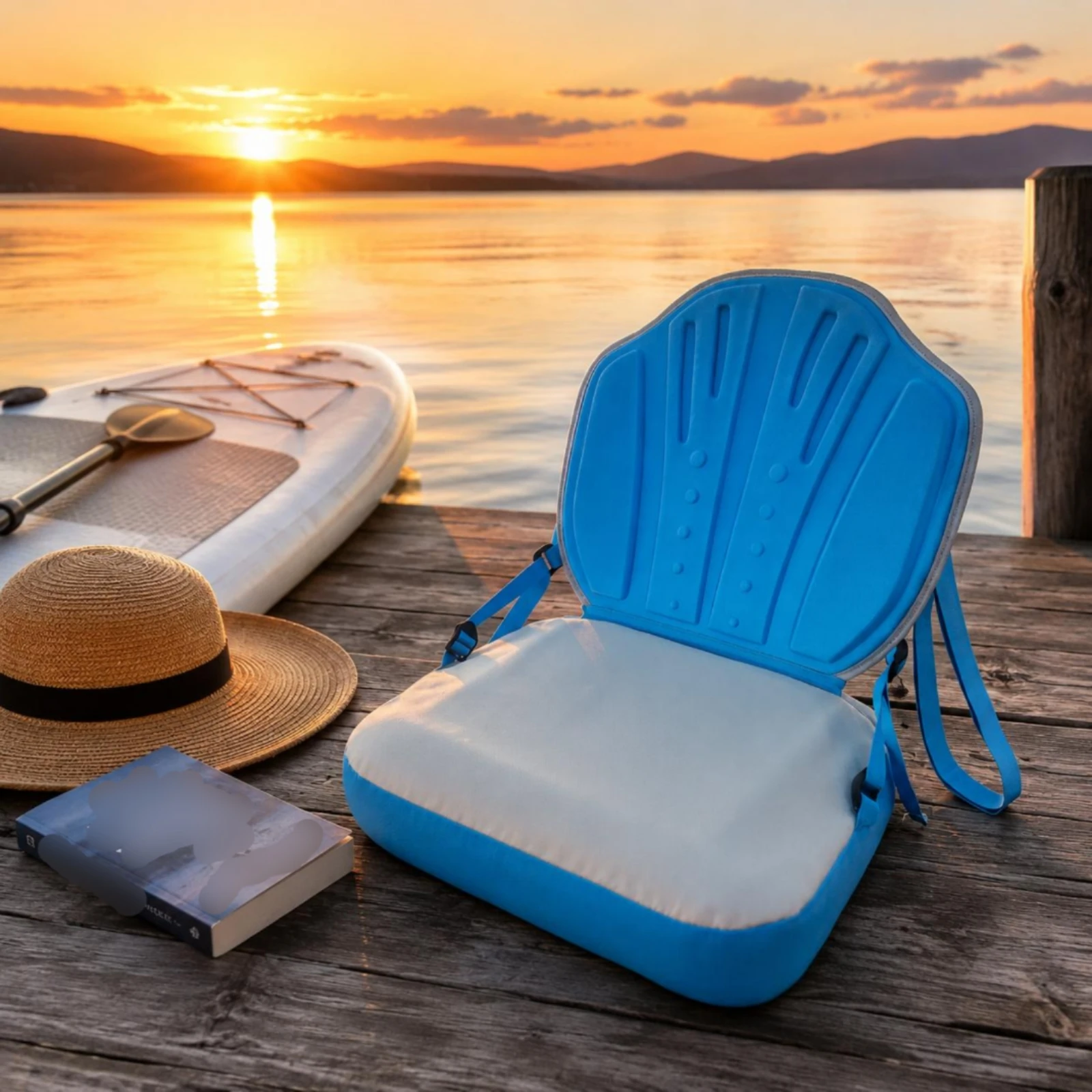 High Back Kayak Seat Mesh Pocket Paddle Board Chair Kayak Chair Molded Grooves Water Recreation Gear