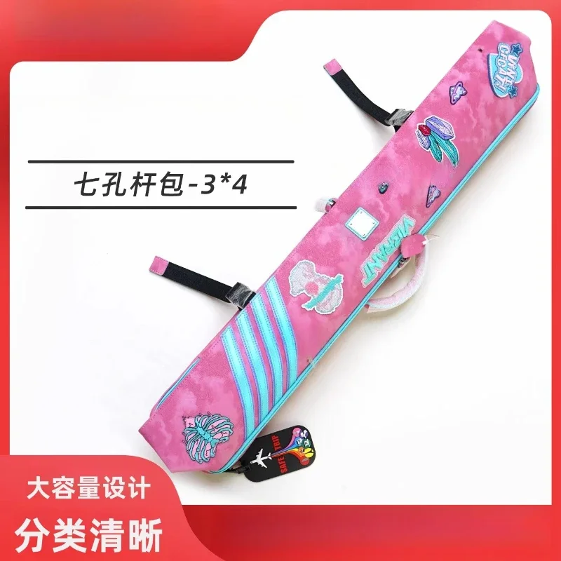 

Rainbow billiard club, bucket tie men's big head stick bag, calfskin large capacity 7 holes