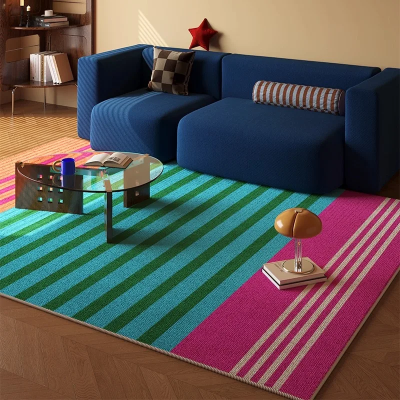 

Wavy Edge Cartoon Line Plaid Pattern Bedroom Rug Irregular Living Room Carpet Modern Creative Design Sofa Coffee Table Mat Tapis