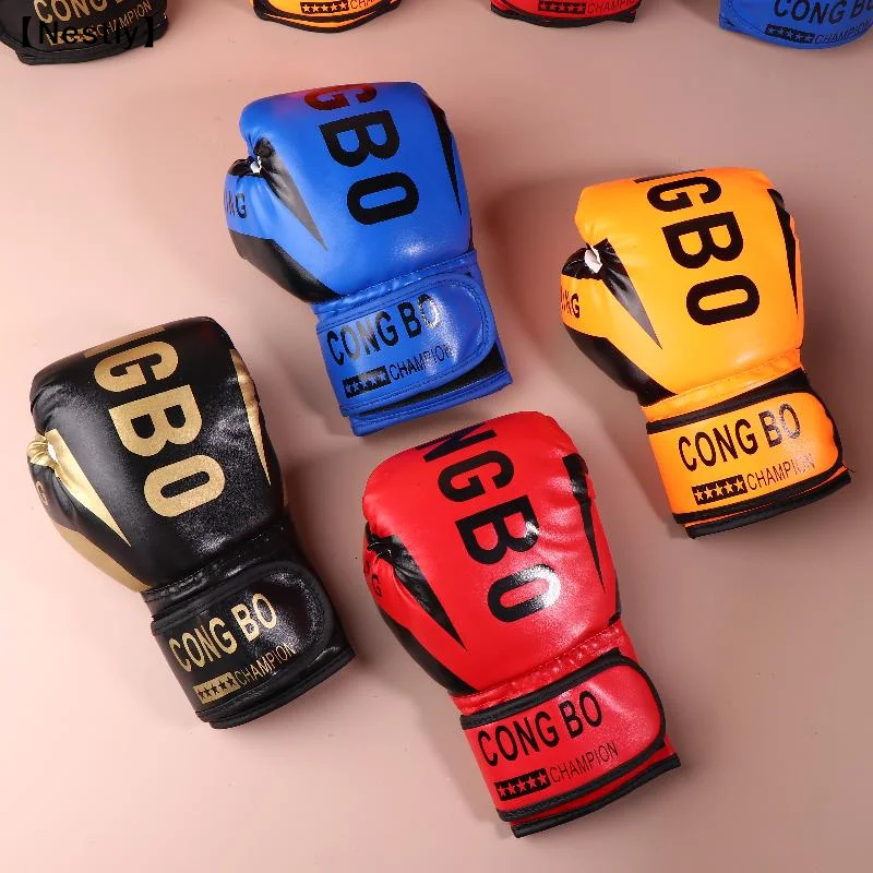 

Kids 6oz Professional Boxing Training Sparring Gloves PU Leather Kids Breathable Muay Thai Punching Karate Training Gloves〔Nest〕