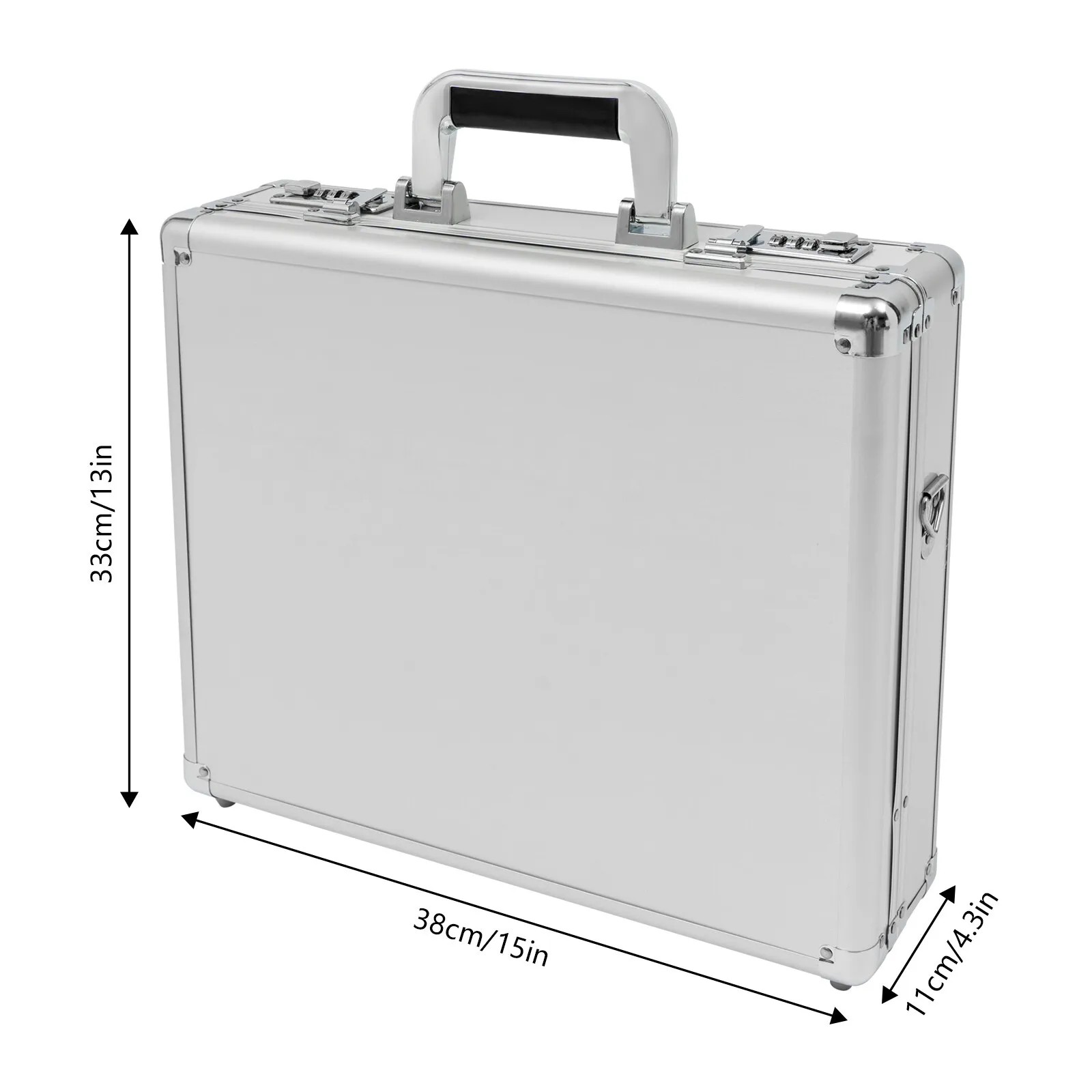 Hard Security Briefcase–Dual Locks Spacious Storage Handheld/Shoulder Carry For Professionals Business Trips, Secure & Practical