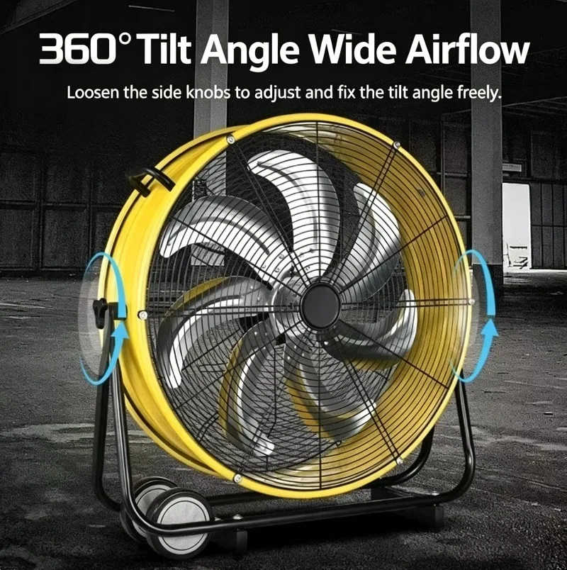 with 3 Speed Ventilador Industrial Alta Potencia 20 Inches Industrial Drum Fan Powerful Blowing Exhaust Fan