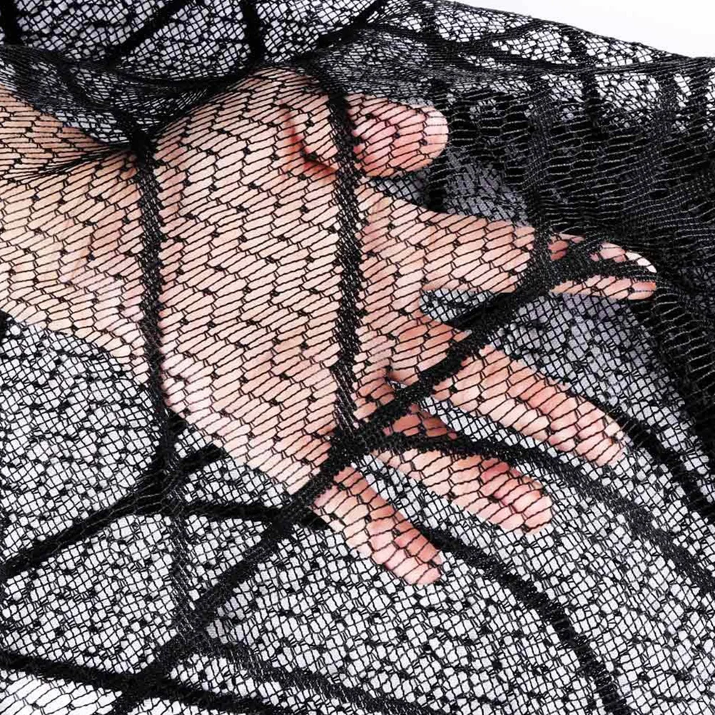

2Pcs Black Lace Spider Web Halloween Tablecloths Decorative Table Adornments Halloween Supplies Spider Tablecloths