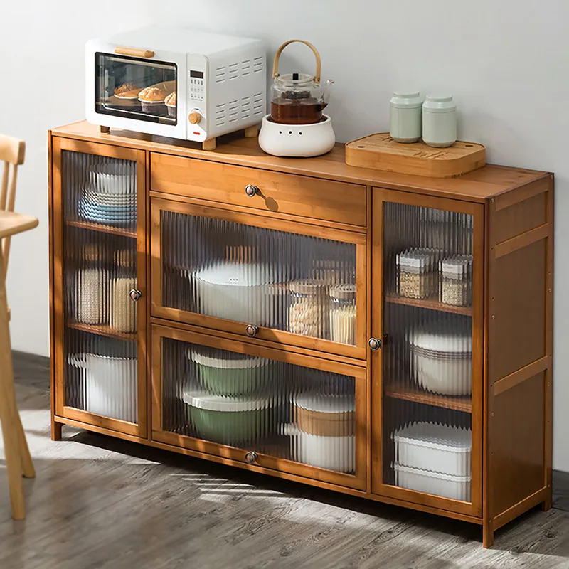 

Kitchen shelves Floor-to-ceiling multi-layer storage cabinets Multifunctional cabinets with doors Dishes and pots Electrical loc