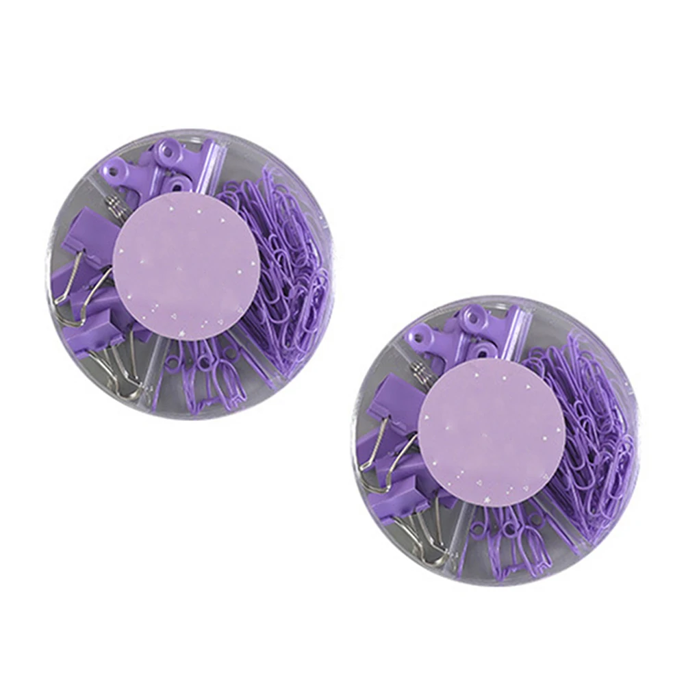 

2 set 2 Sets Metal Binder Clips Paper Holder Purple File Organizer Heavy Duty Office Supplies Desk Accessories Document