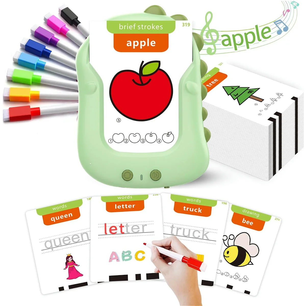 

2-in-1 Reusable Talking Handwriting Flash Cards Learning Toy with 336 Sight Words for Toddlers, Therapy, Tracing,Montessori gift