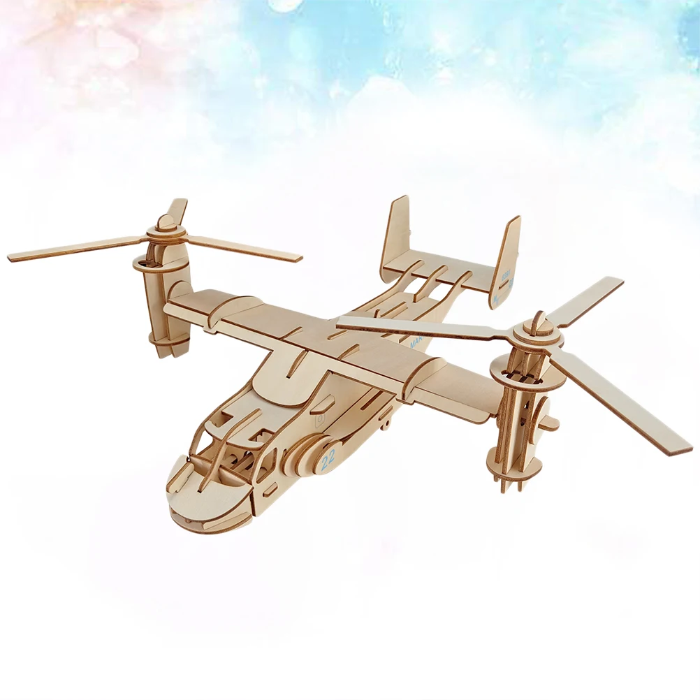 3D 木製パズル航空機子供教育アセンブリジグソーパズル創造的な学習ミニ飛行機パズルプレイツールホーム