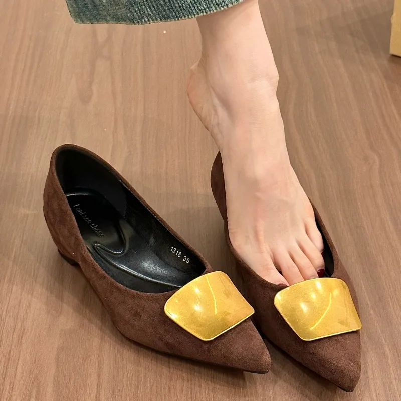 Women Low Heel Pumps Pointed Toe Low Heels Shoes Women Designer Sexy Dress Shoes Fashion Woman Pumps Summer Elegant Heels Women