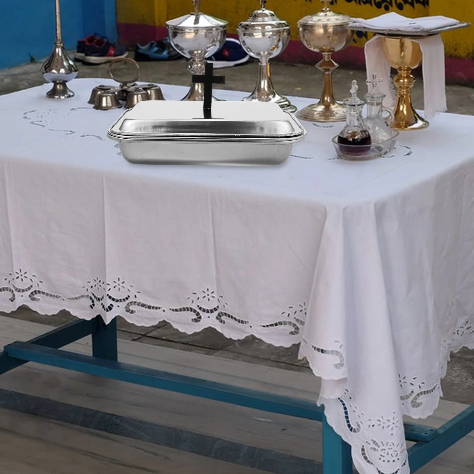 

Поднос для причастия из нержавеющей стали, подстаканник, элегантный универсальный дизайн, принадлежности для церковных религиозных церемоний, легко чистится