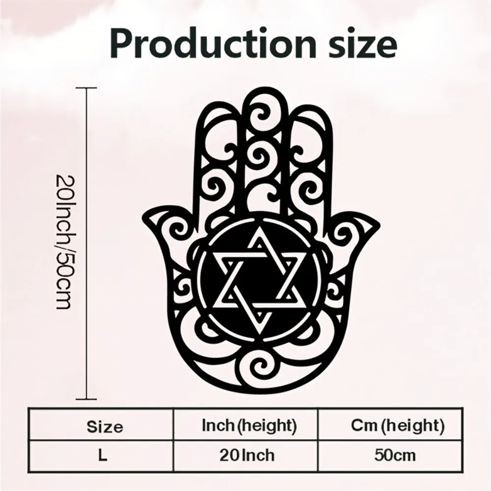 CIFBUY Hamsa Hand Star of David Iron Wall Art Metal Wall Decor Jewish Islamic Home Decoration Good Luck Amulet Housewarming Gift