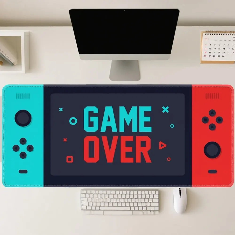 الأحمر والأزرق أذرع التحكم في ألعاب الفيديو موضوع لوحة الماوس المضادة للانزلاق قاعدة مطاطية سميكة مكتب DeskPad الكمبيوتر المحمول ملحقات الكمبيوتر XXL