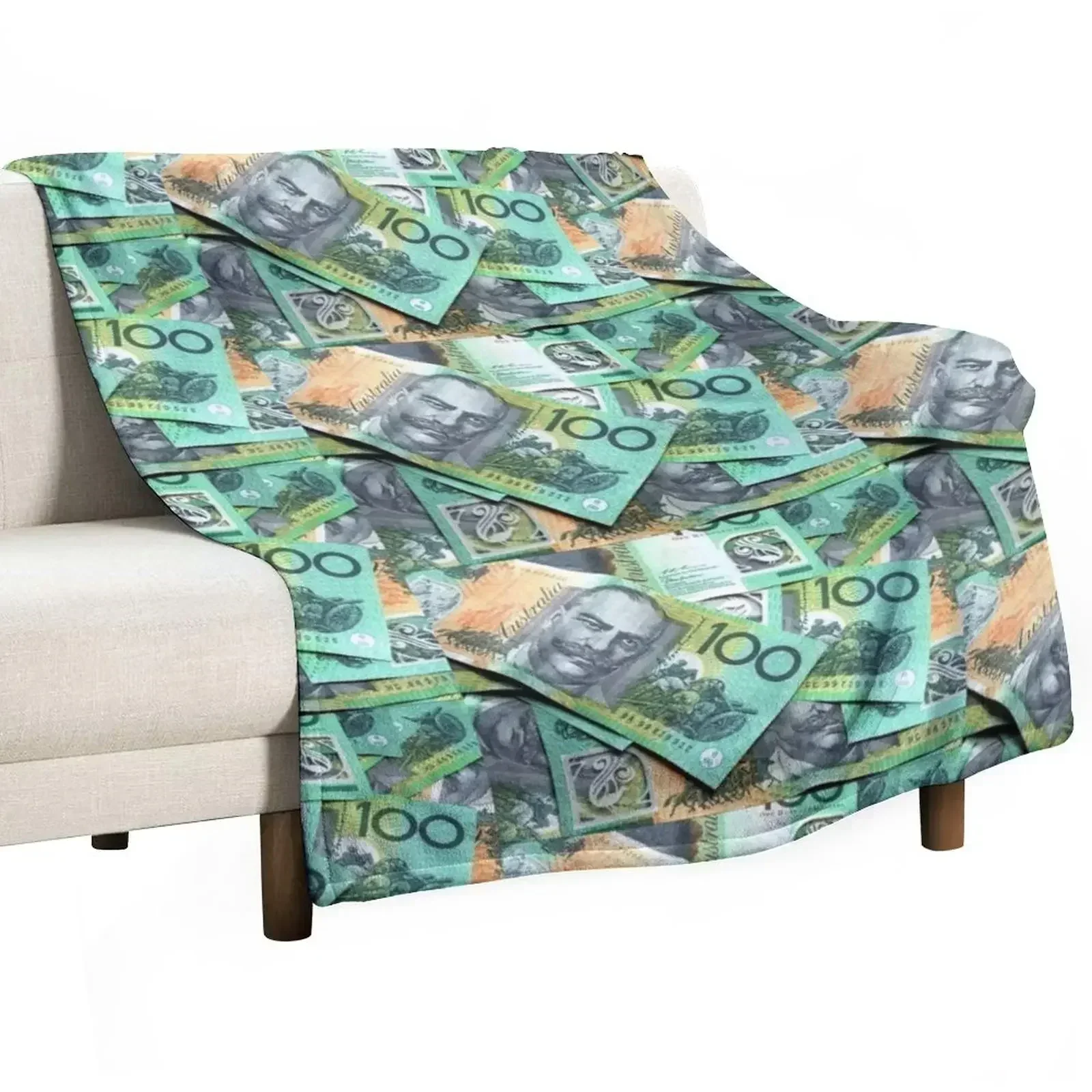 Australian $100 notes Throw Blanket Soft Plaid Retros for babies Decorative Beds Weighted valentine gift ideas Blankets