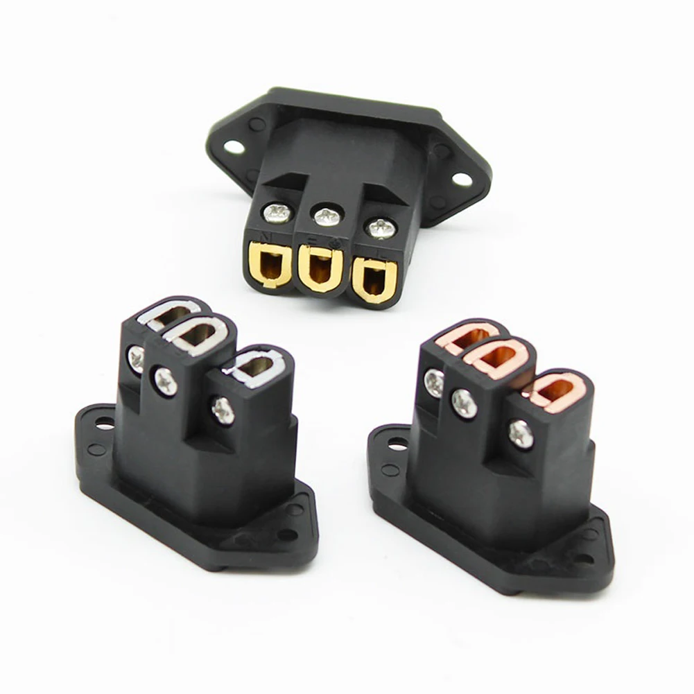AC250V 10A IEC Inlet 3 Pin Socket Solderless HiFi Fever Audio Amplifier Power Socket Connector Gold/Rhodium/Copper Plated