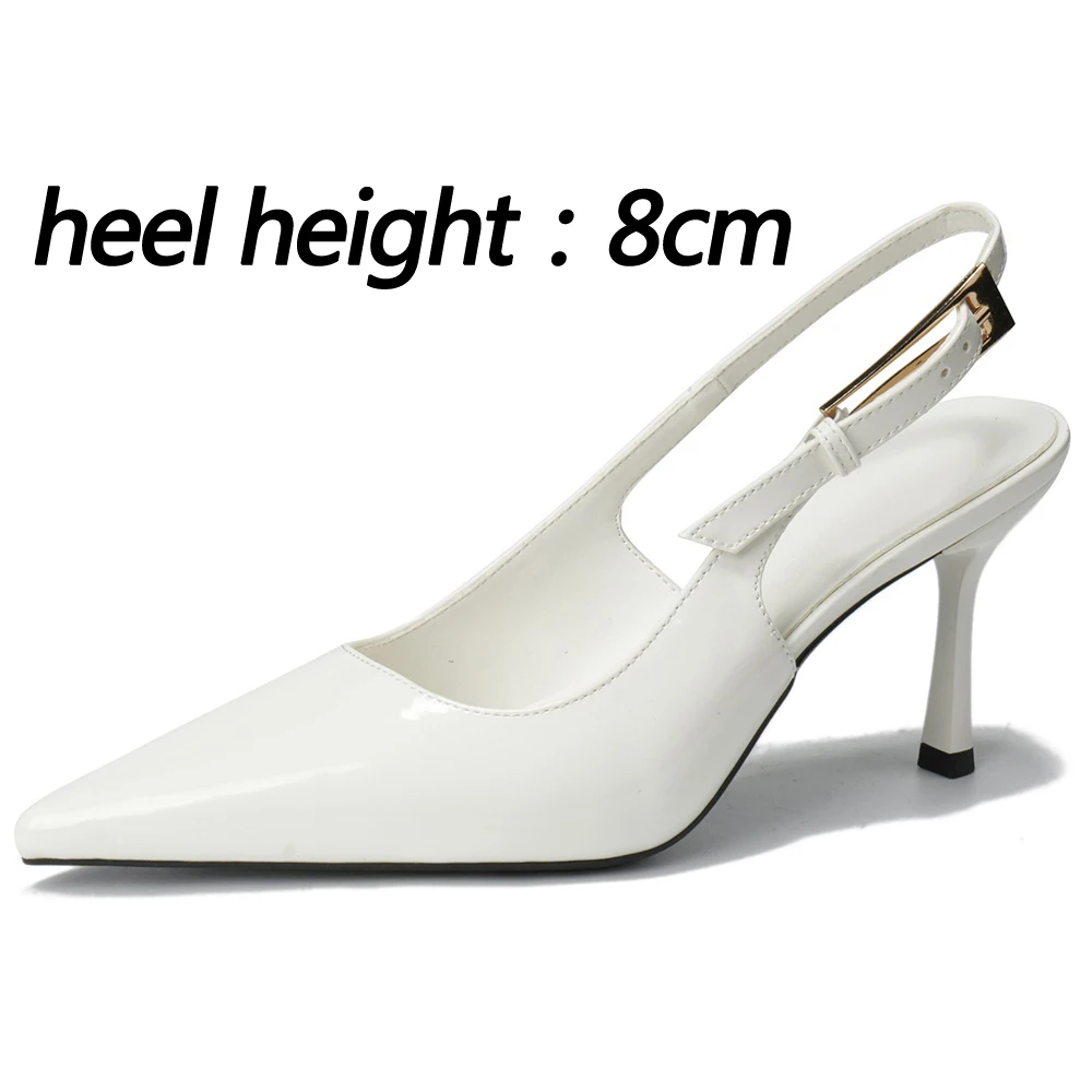 BIGTREE Shoes Women Pumps Patent Leather High Heels Ladies Shoes Stiletto 8 cm Heels Buckle Sexy Party Shoes Heeled Sandals New