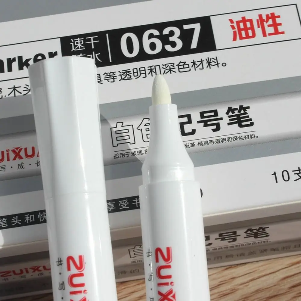 3pcs Waterproof White Permanent Paint Pen Not Easy To Fade Quick Drying White Marker Pens Widely Used Wear Resistant