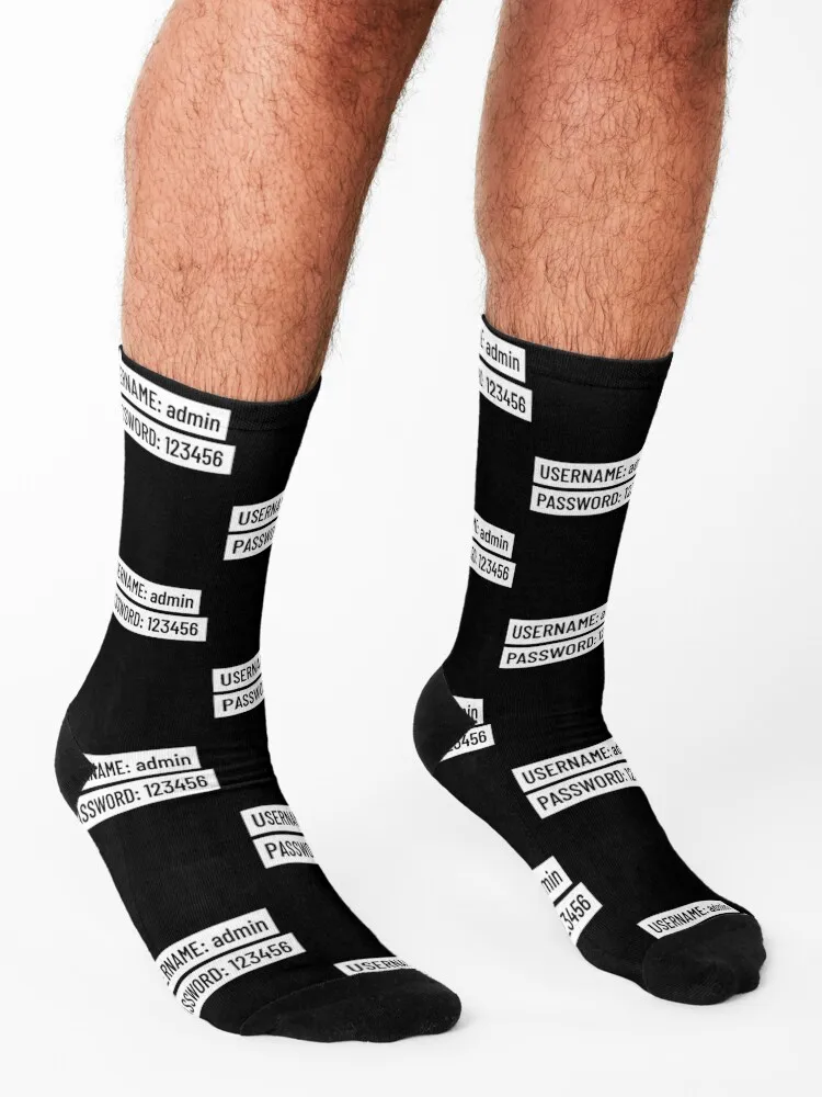 Chaussettes de cybersécurité pour hommes et femmes, chaussettes de tennis au sol, informations de connexion