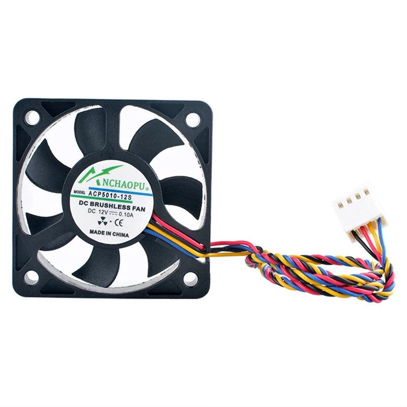 ACP5010-12S 5cm 50mm Fan 50x50x10mm 5010 DC12V 0.10A 6000rpm 4pin Quiet Cooling Fan for Chassis CPU North-South Bridge image 2