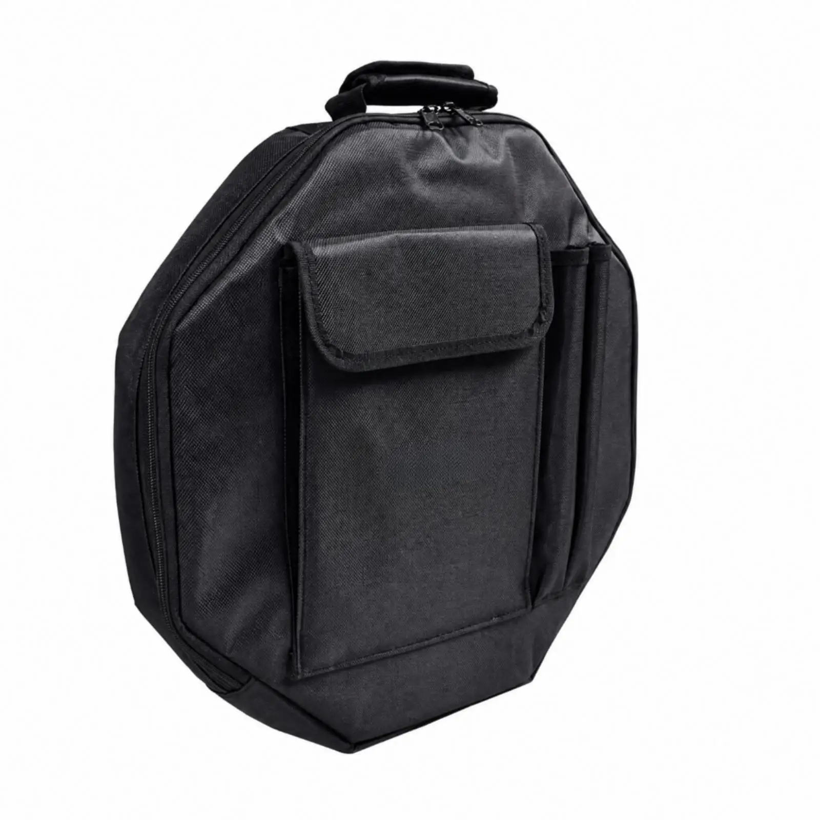 Padded Octagonal Drum Bag 42cm Carry Case with Front Pocket for Drumsticks Sheet Music Accessories
