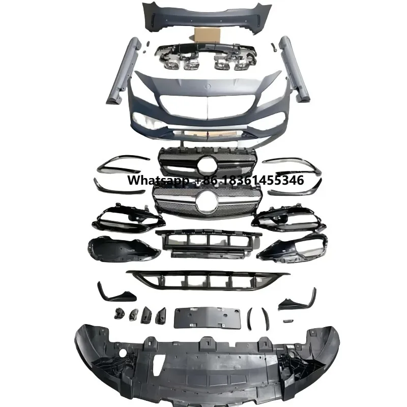 For  W117 CLA200 260 Model the Modified CLA45  Body Kit Includes Bumpers Grille Side Skirts Rear Wing Suitable