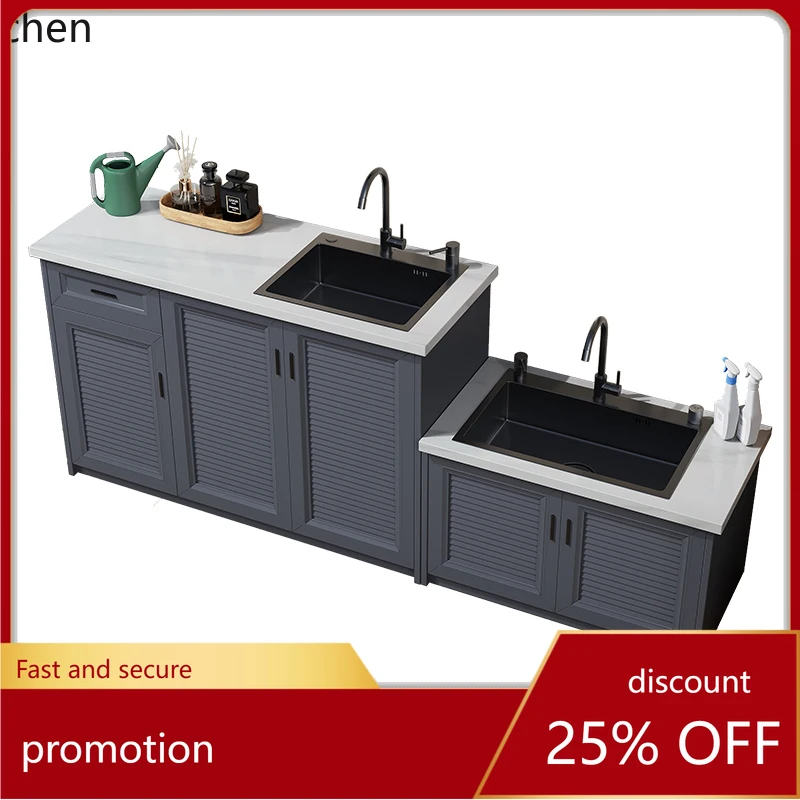 ZMLrock slab sink integrated cabinet outdoor mop pool aluminum alloy console locker