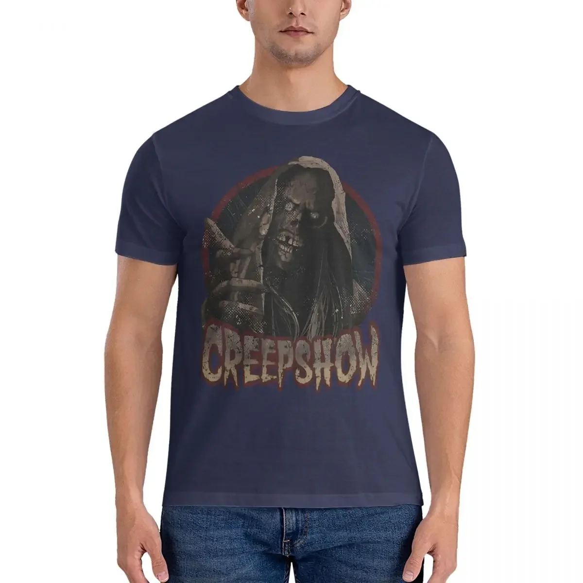 Ghosts And Monsters T-Shirt for Men Creepshow Novelty Cotton Tees Crew Neck Short Sleeve T Shirts Summer Clothing