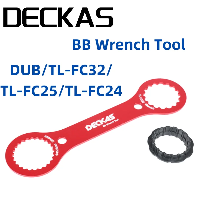 DECKAS Multifunctional BB Wrench Tool DW-018 249*64*3mm Red DUB/TL-FC32 Adaptor Of TL-FC25/TL-FC24 Bottom Bracket Repair Tool