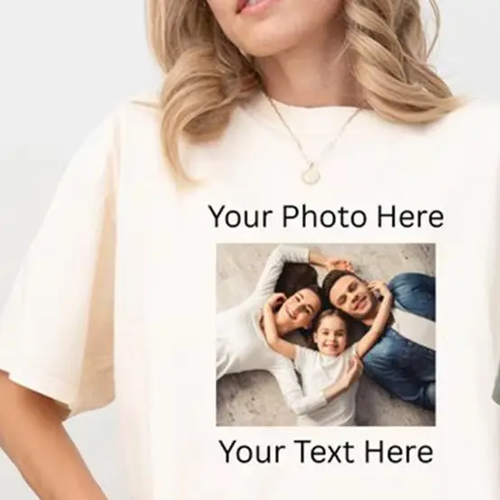 O Neck Female T Shirt Custom Graphic Photo Picture Personalized Text Design Loose Fashion Daily Wear Birthday Celebration Gift view 5