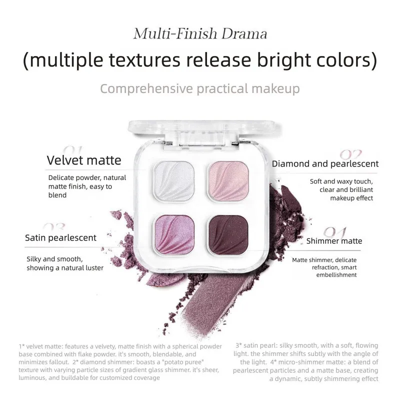 

Eunarz's New Four-color Eyeshadow Palette, A Daily Matte, Light Makeup, Pearlescent, And Affordable Beginner's Comprehensive Set