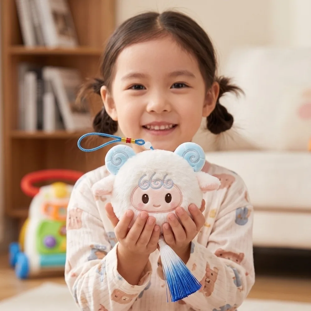 Soft Plush Sheep Plush Mascot Mini Size Cartoon Zodiac Coin Purse Vibrant Colors With Tassel Lamb Plush Pendant Bag Charm