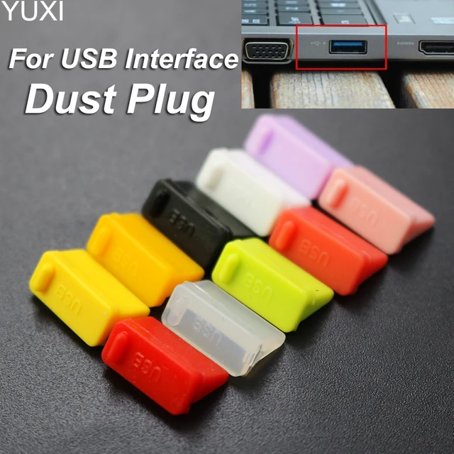 YUXI 10 sztuk / zestaw Ochrona przed kurzem Laptop USB Silikonowa wtyczka Kolor Standardowa wtyczka USB Port ładowarki Osłona interfejsu Jack