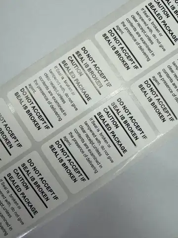 범용 휴대폰 밀봉 라벨 스티커, 흰색, 묶음당 100 개, 52mm x 30mm