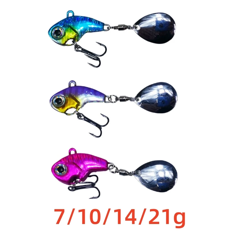 ZWICKE Winter Fishing Lures Artificial Hard Baits Spinner Spoon Lure Wobble Rotating Metal Vib Vibration Bait 7g 10g 14g 21g