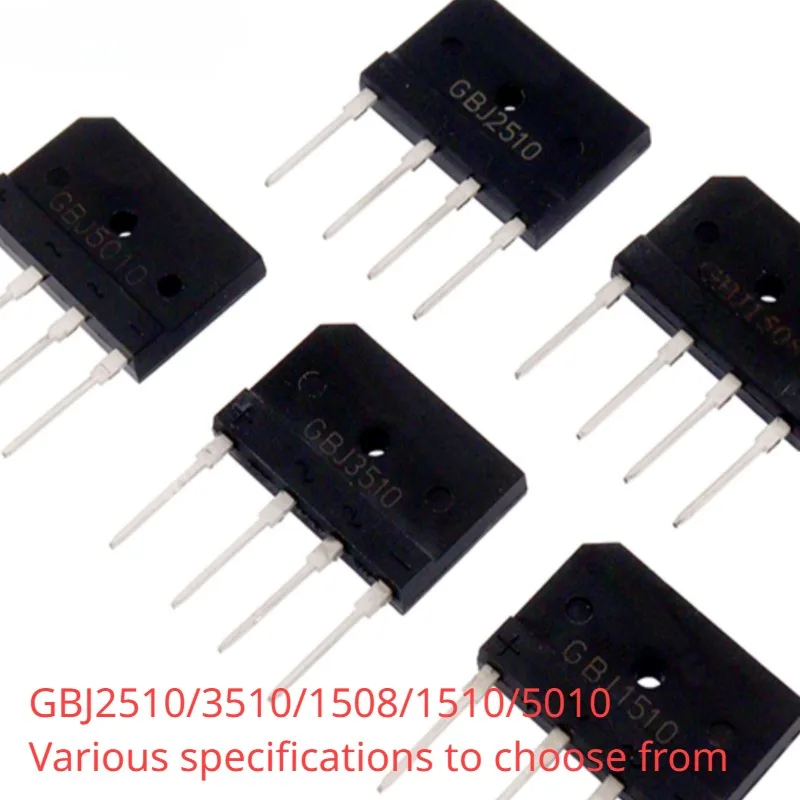 2pcs Rectifier bridge GBJ2510/3510/1508/1510/5010 15/25/35A Induction cooker bridge pile flat bridge rectifier