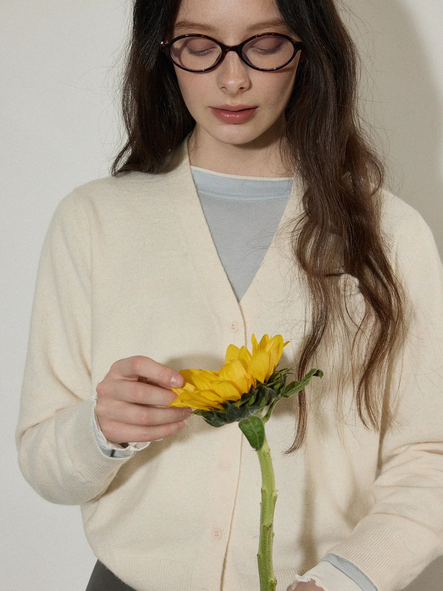 

Lofi Choose Women's Knitted Open Cardigan Loose Fit Floral 3D Design Simple Sle Spring New Arrival Versatile Casual Top