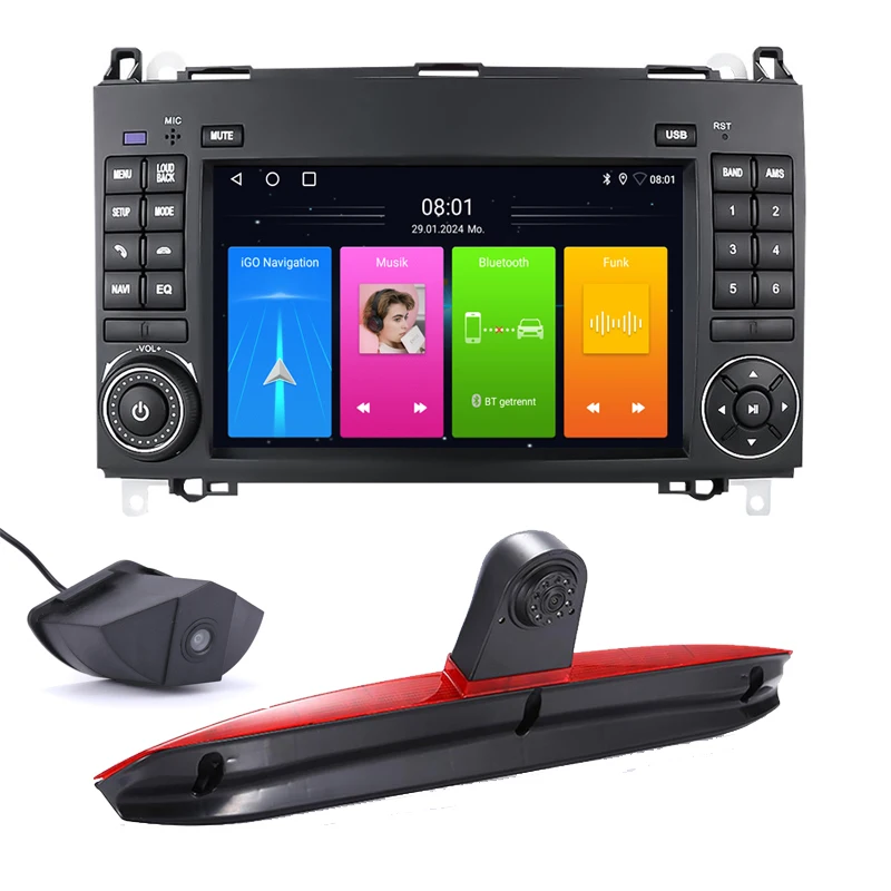 Android Car Radio Carpaly GPS Navigation+ HD Front and rear Camera for Mercedes Benz Vito W447 111 114 116 gullwing doors Cargo