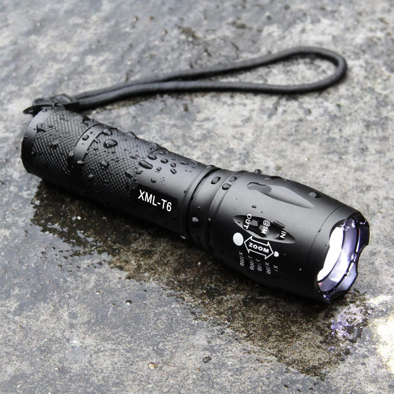 D2 LED Lamp T6 Flashlight Portable Powerful Torch Uses 18650 Chargeable Battery Outdoor Camping Tactics Flash Light Linterna