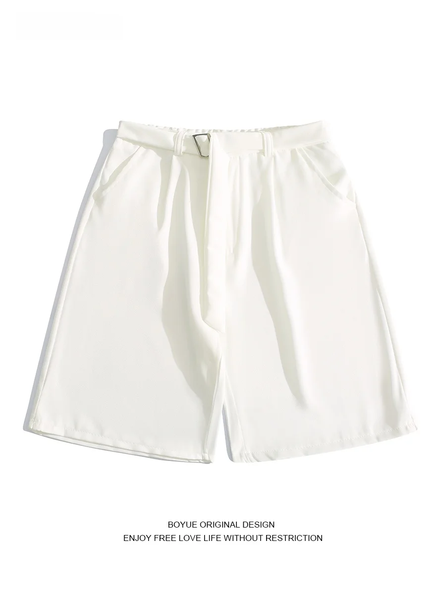 

Мужские летние брюки BOYUE Busin Casual Iron Free, длина до колена, модные, простые, однотонные, молодежные