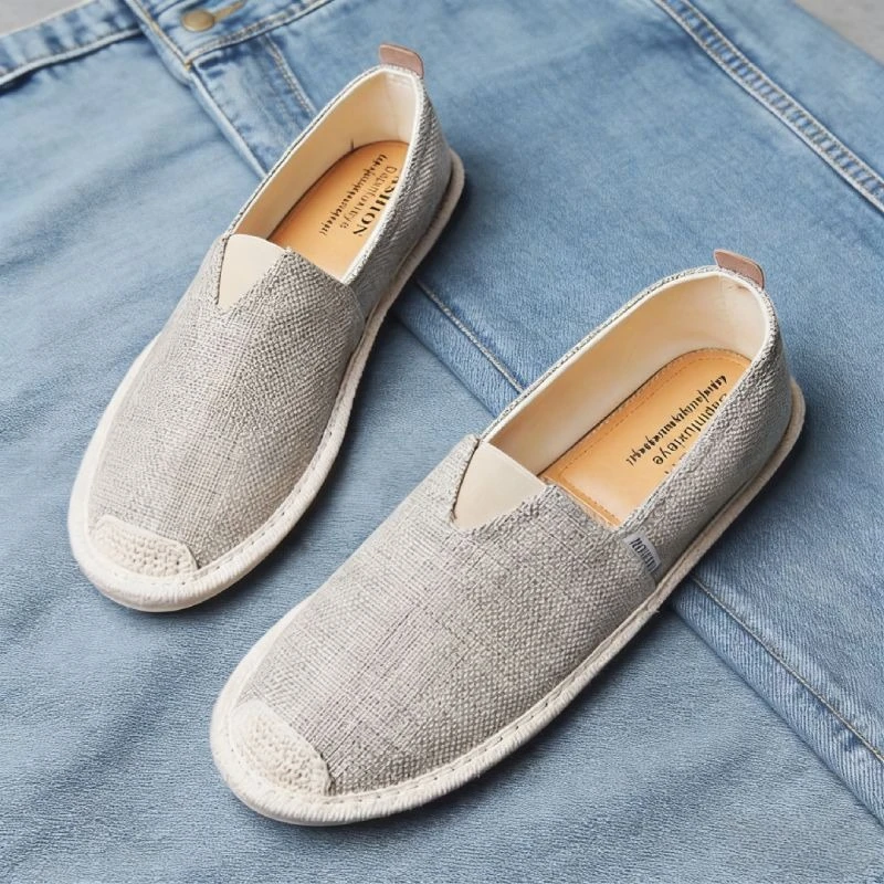 

Summer Lightweight Canvas Loafers Driving Lazy Shoes Breathable Casual Fisherman Slip on Men's Flats Espadrille Shoes