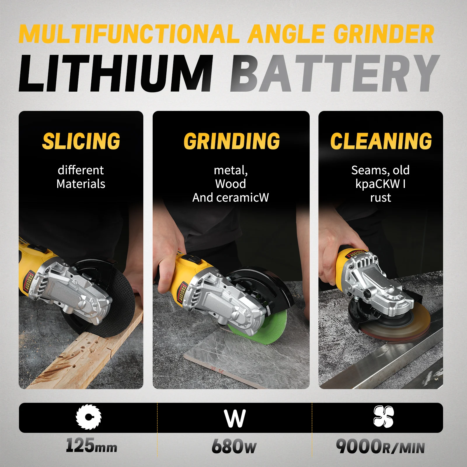 SUPERPAN DCG405 18V Brushless Flat Head Grinder - 2026 New 125mm Cutting Lithium Bare Machine