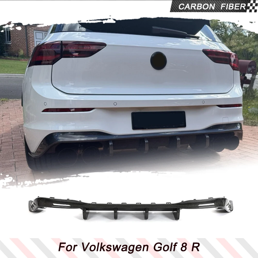 

Carbon Fiber Rear Bumper Diffuser Lip For Volkswagen Golf 8 R 2021 2023 Rear Bumper Appearance Back Shovel Spoiler Decoration