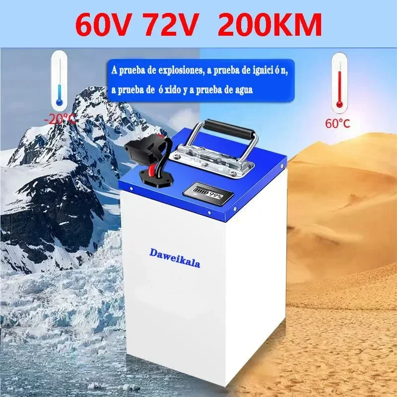 48V 60V 72V Powerful Lithium-ion Battery for Electric Vehicles, Super Large Capacity of 100Ah and A Range of 200 Kilometers