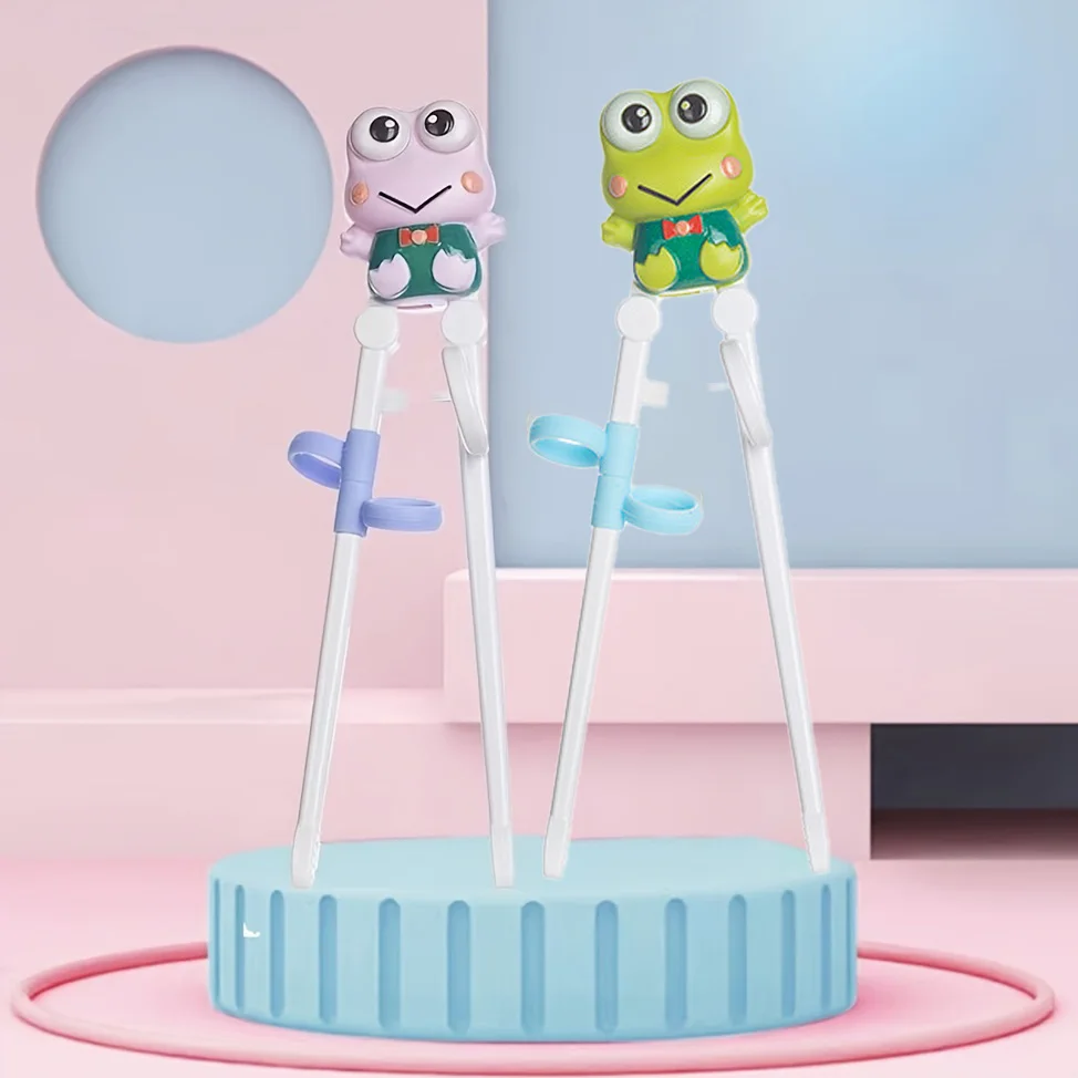 Frog Shape Fun Practice Baby Chopsticks Toy,Toddler Adult Beginners Learning Chopsticks with Helpers