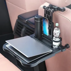 Car Back Seat Foldable Table Tray Tablet Laptop Holder Auto Seat Back Desk Tissue Box Cup Phone Holder Folding Table NEW