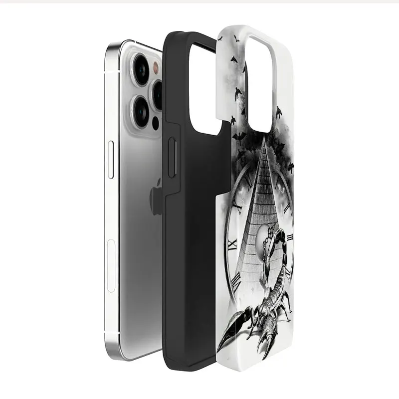 Warrior Katana Trendy Luxury 2 In 1 Case for iPhone 15 14 11 13 12 MINI Pro Max  Plus Hard Cover Silicone Inner Layer Coque