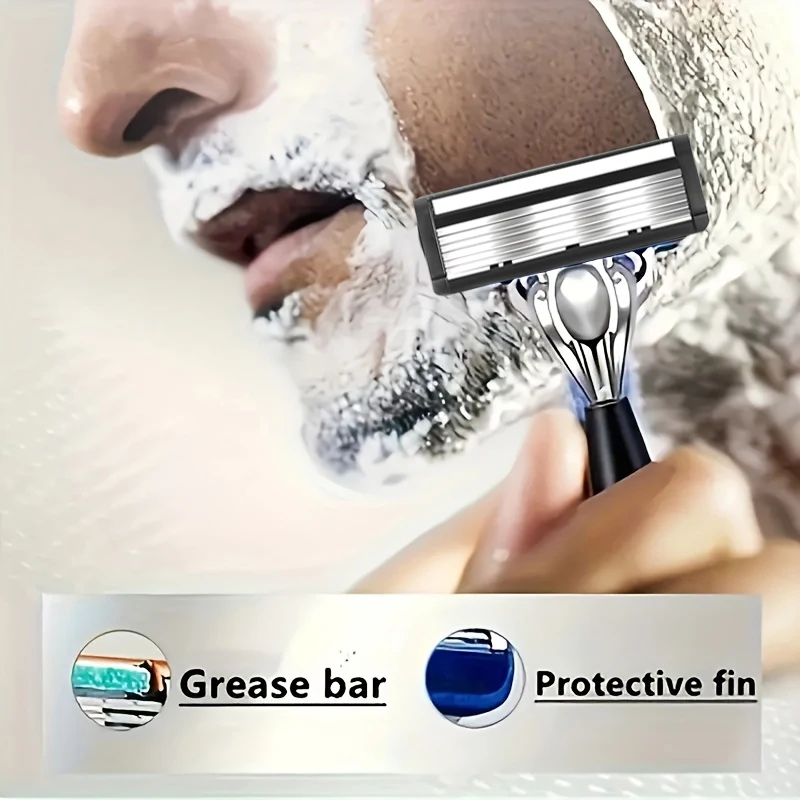 6-layer Stainless Steel Blade Men Razor Washable For Travel For Home Shaver Manual Shave Razors For Daily Face Care