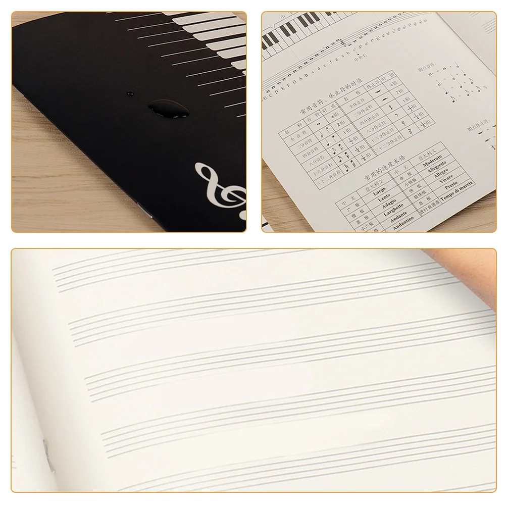 Cuaderno portátil para guitarra, libro de manuscrito musical, hoja de práctica, cuaderno de partituras, regalo reutilizable, libro de acordes, 3 uds.