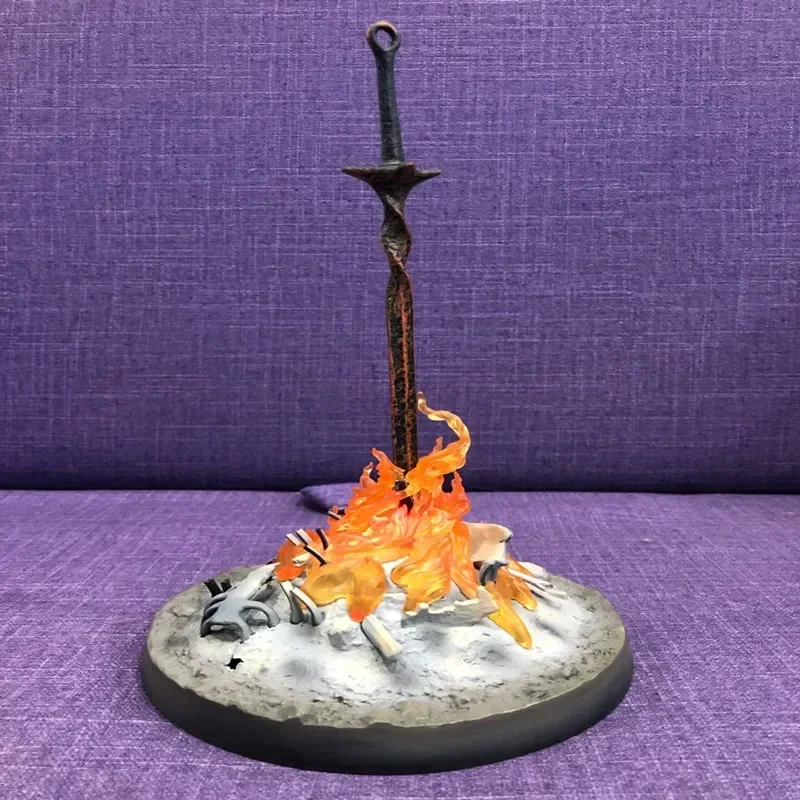 23cm Dark Souls Bonfire LED Illuminated Light Glowing Fire Model Action figure Statue Cabinet desktop Home Decor ornament Gift